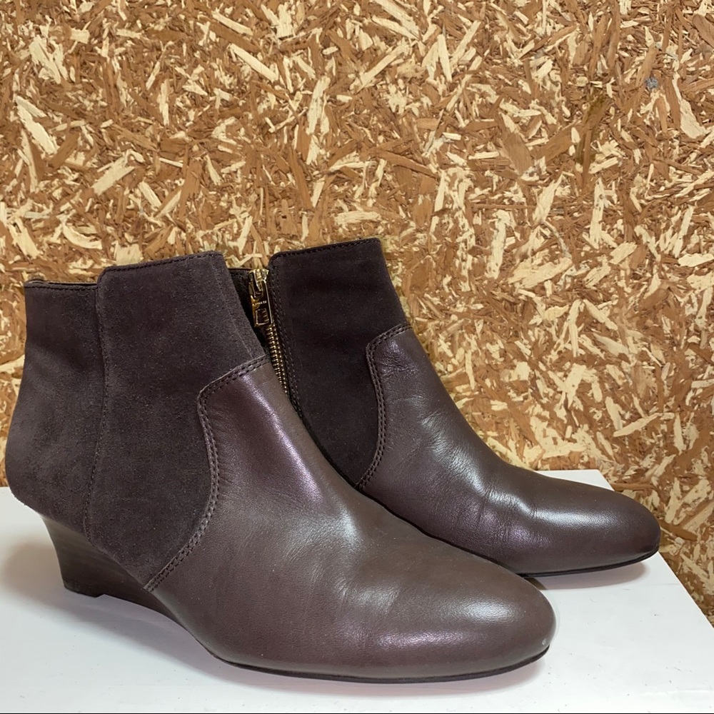 Brown Coach Booties • Suede & Leather • Size 9